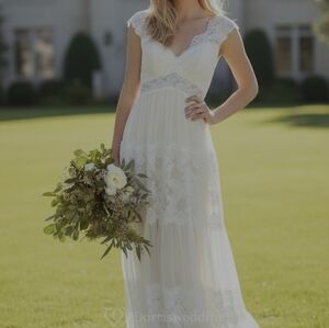 Lace Cap Sleeve Bridal Gown